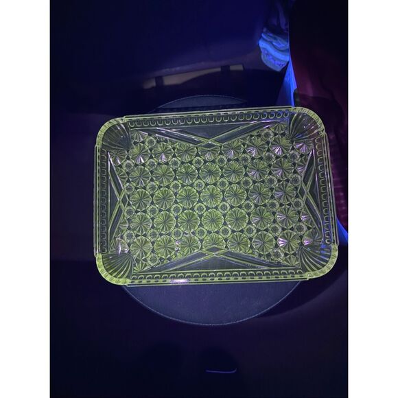 EAPG Antique Richards Hartley Daisy Button Crossbars Serving Tray1890s Mn Glow - Picture 1 of 10